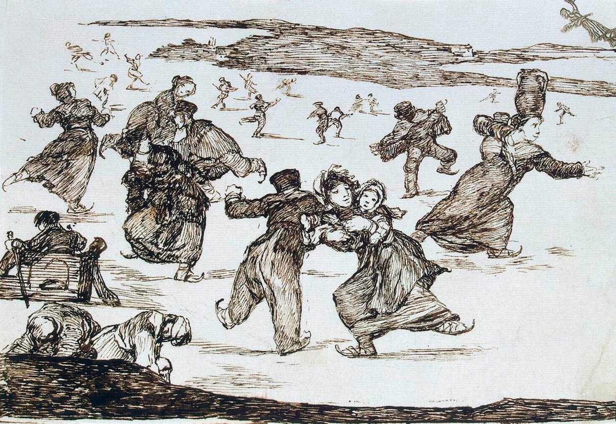 Skridskoåkare, mellan 1812 och 1823. av Francisco de Goya