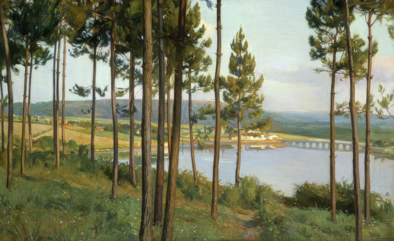 Ria del Burgo-olja / Canvas av Francisco Llorens Diaz
