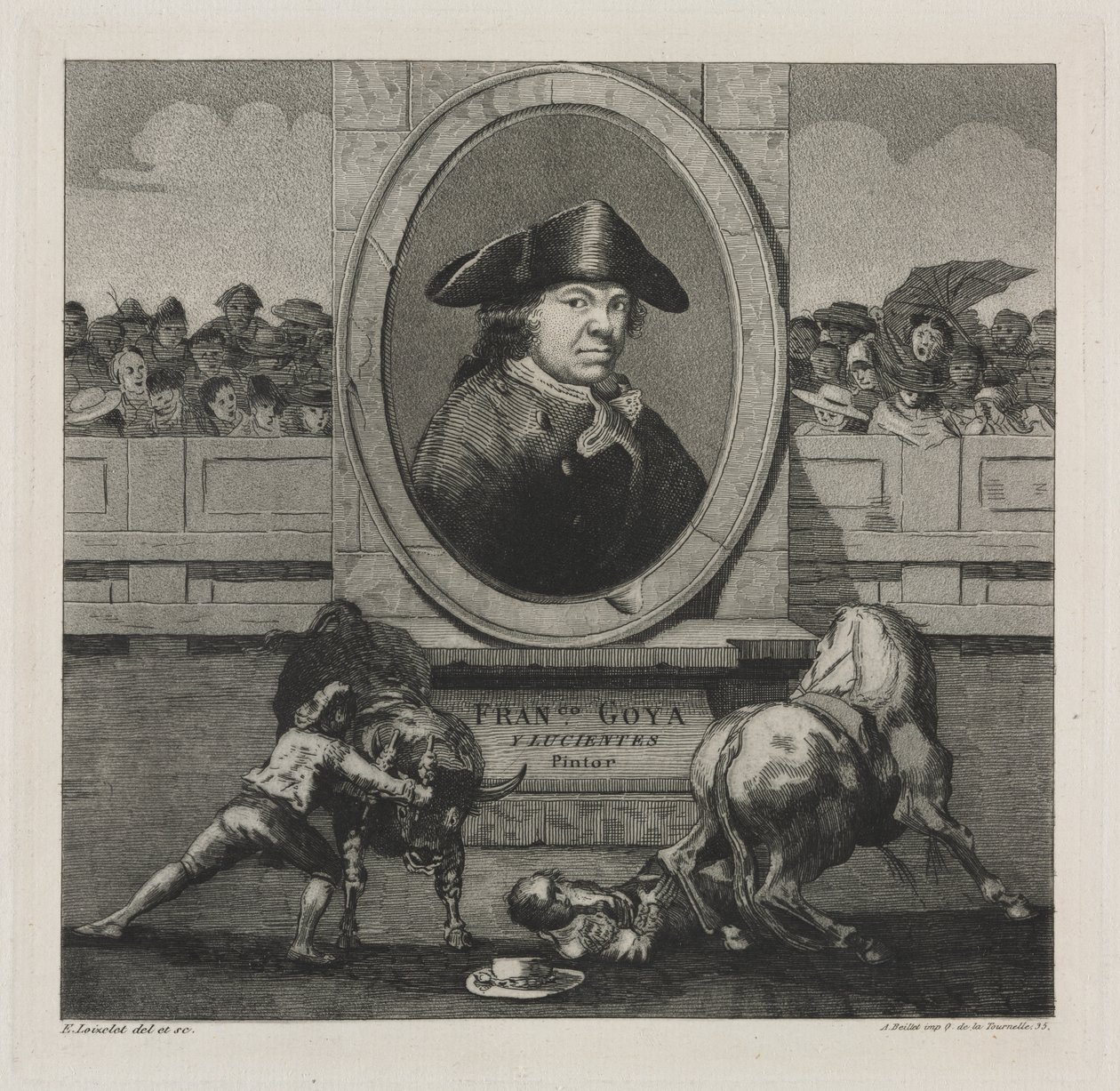 Tjurfäktningar: Frontispice av Francisco de Goya