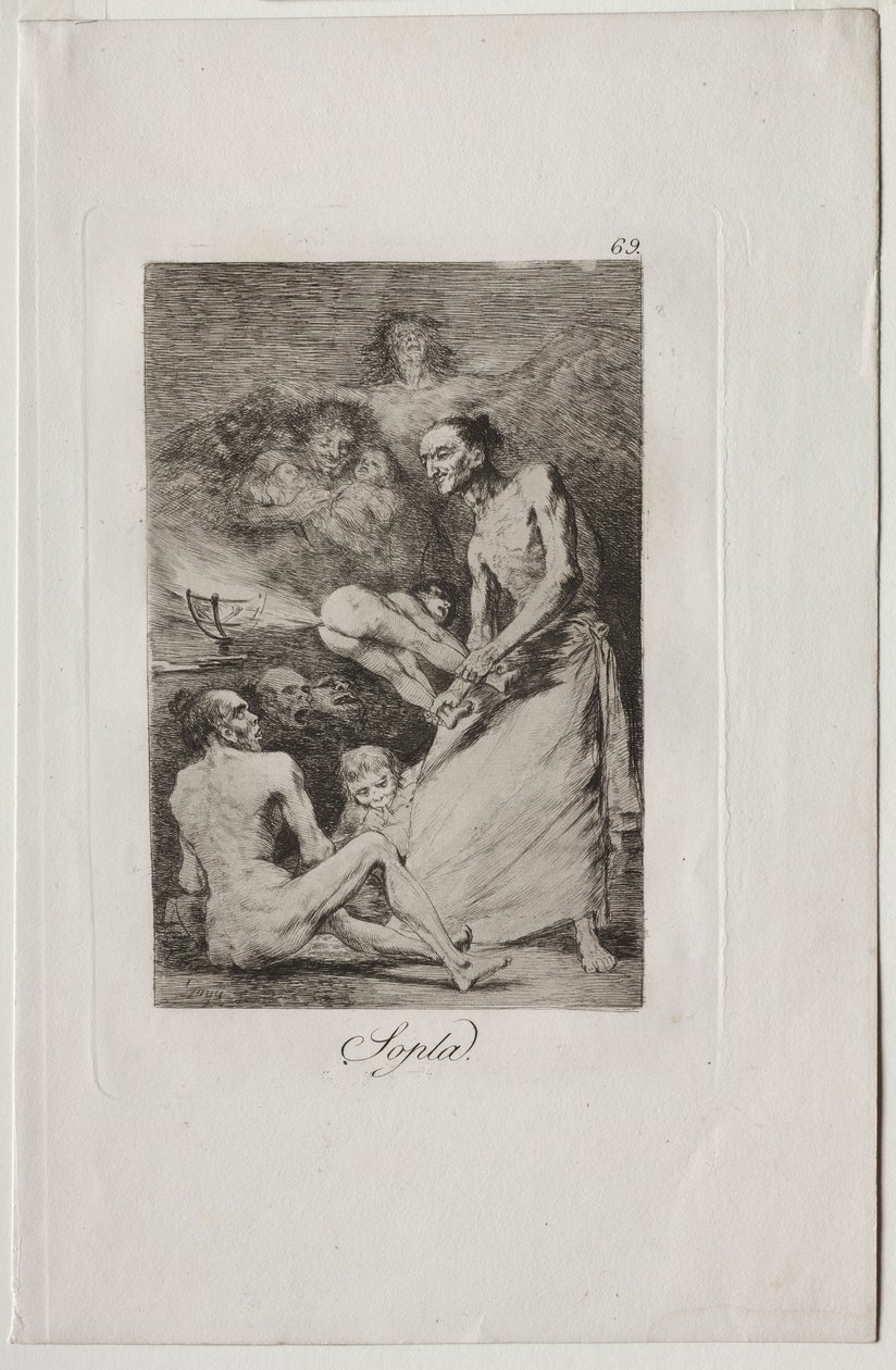 Caprichos: Blås! av Francisco de Goya