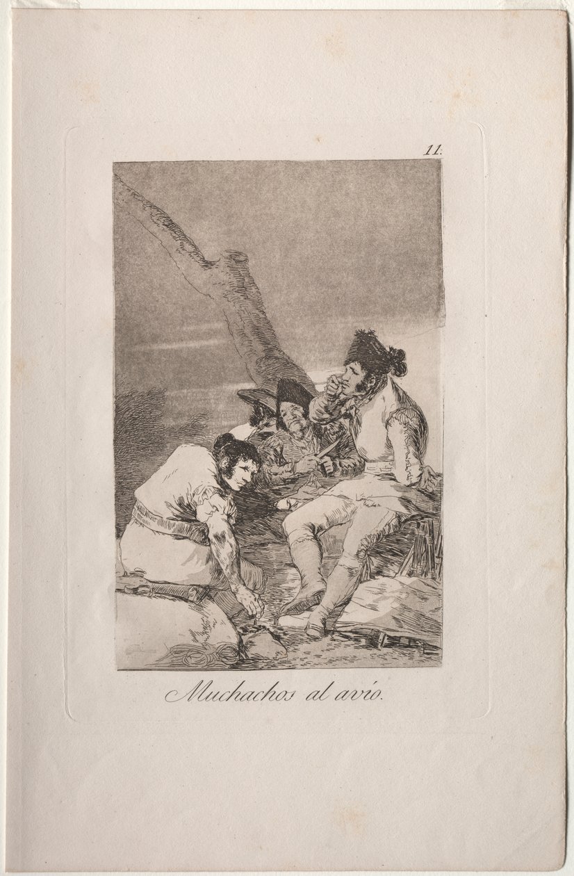 Caprichos: Lads gör redo. av Francisco de Goya