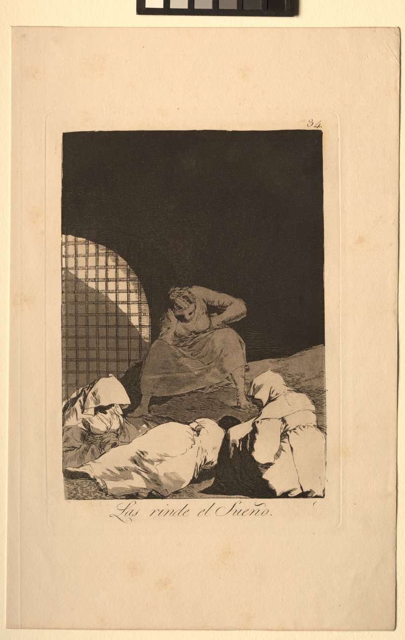 Caprichos: Sömnen övervinner dem. av Francisco de Goya