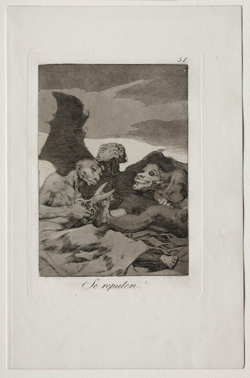 Caprichos: De piffar upp sig. av Francisco de Goya
