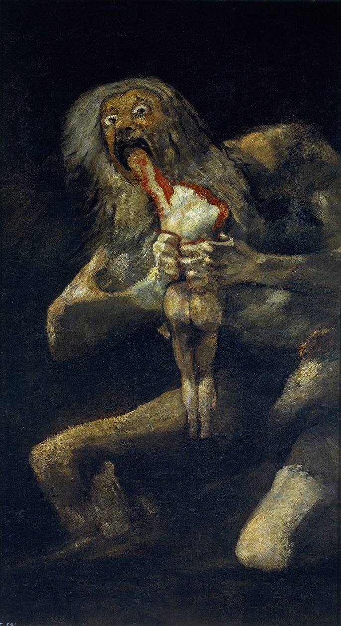 Saturnus slukar sin son av Francisco de Goya