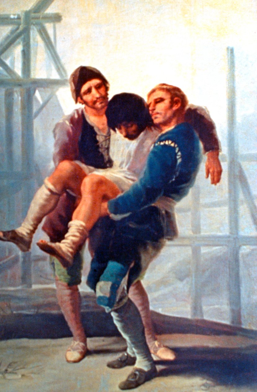 Den skadade muraren, 1786-1787. av Francisco de Goya