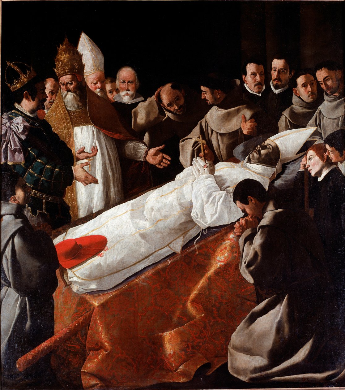 Saint Bonaventures kropp ligger i tillstånd av Francisco de Zurbaran