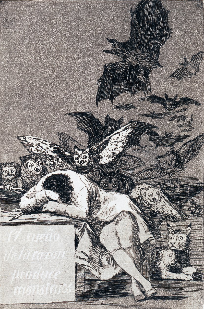 The Dream of Reason Brings forth Monsters av Francisco de Goya