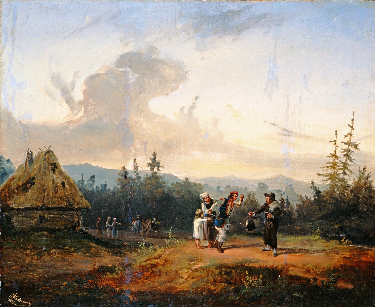 Argument med den judiska köpmannen, 1853 av Franciszek Kostrzewski