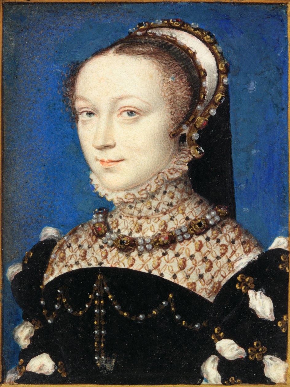 Lady Elizabeth Fitzgerald, grevinna av Lincoln (wc & kroppsfärg på veläng) av François Clouet