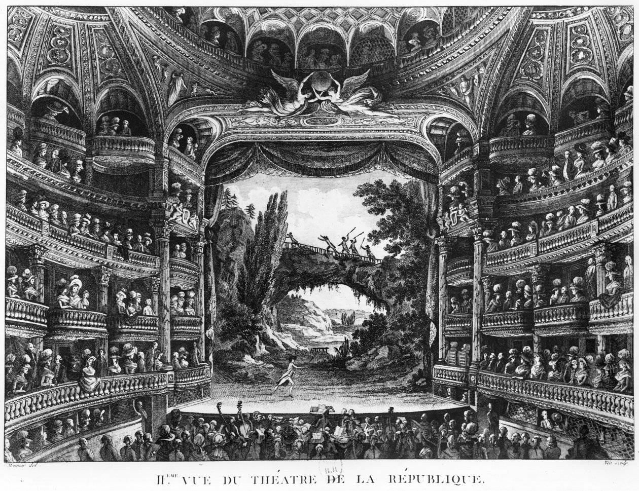 Andra vyn av Theatre de la Republique, skylt 83 från volym IV av 