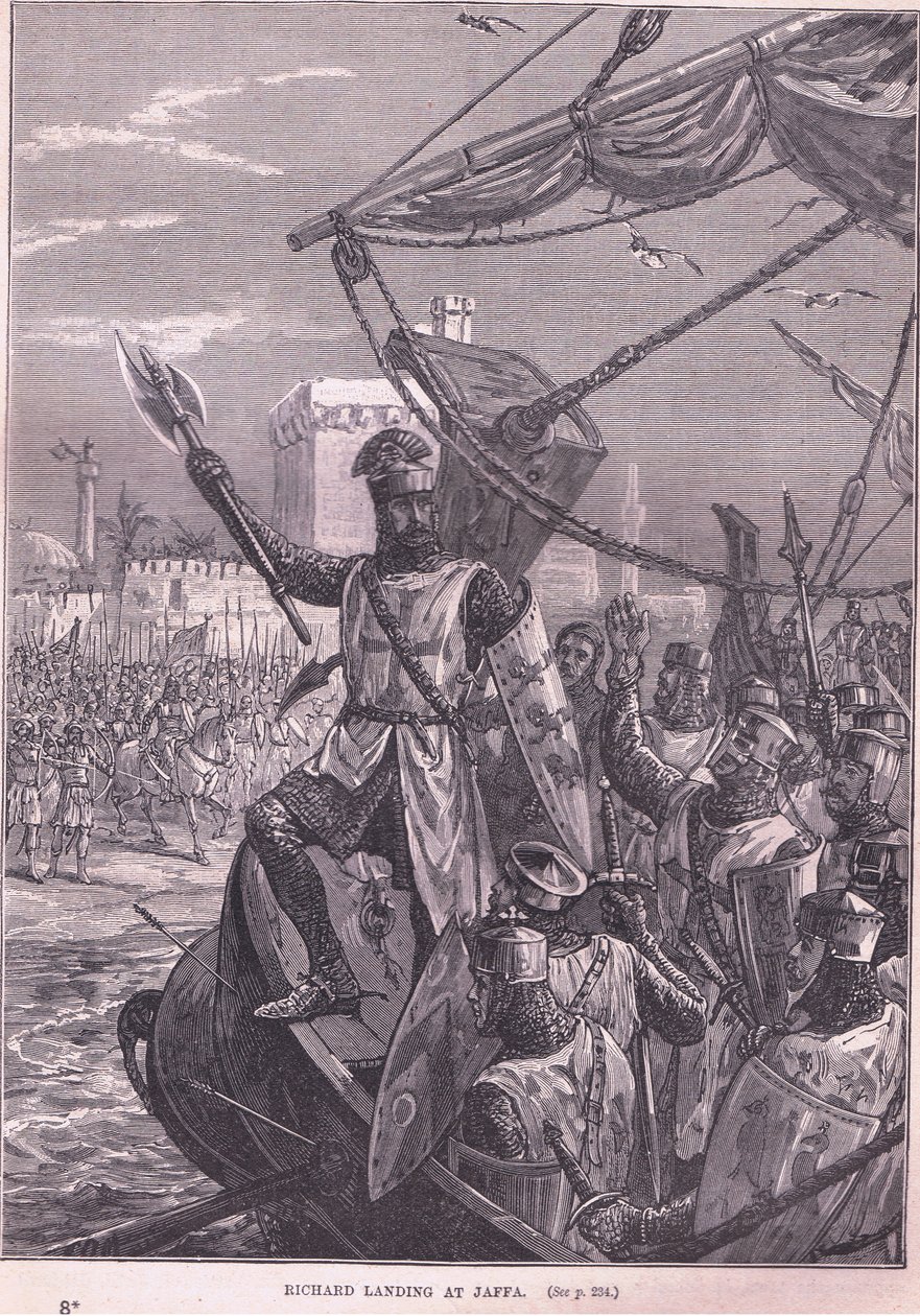 Richard landar i Jaffa 1192 e.Kr av Francois Edouard Zier