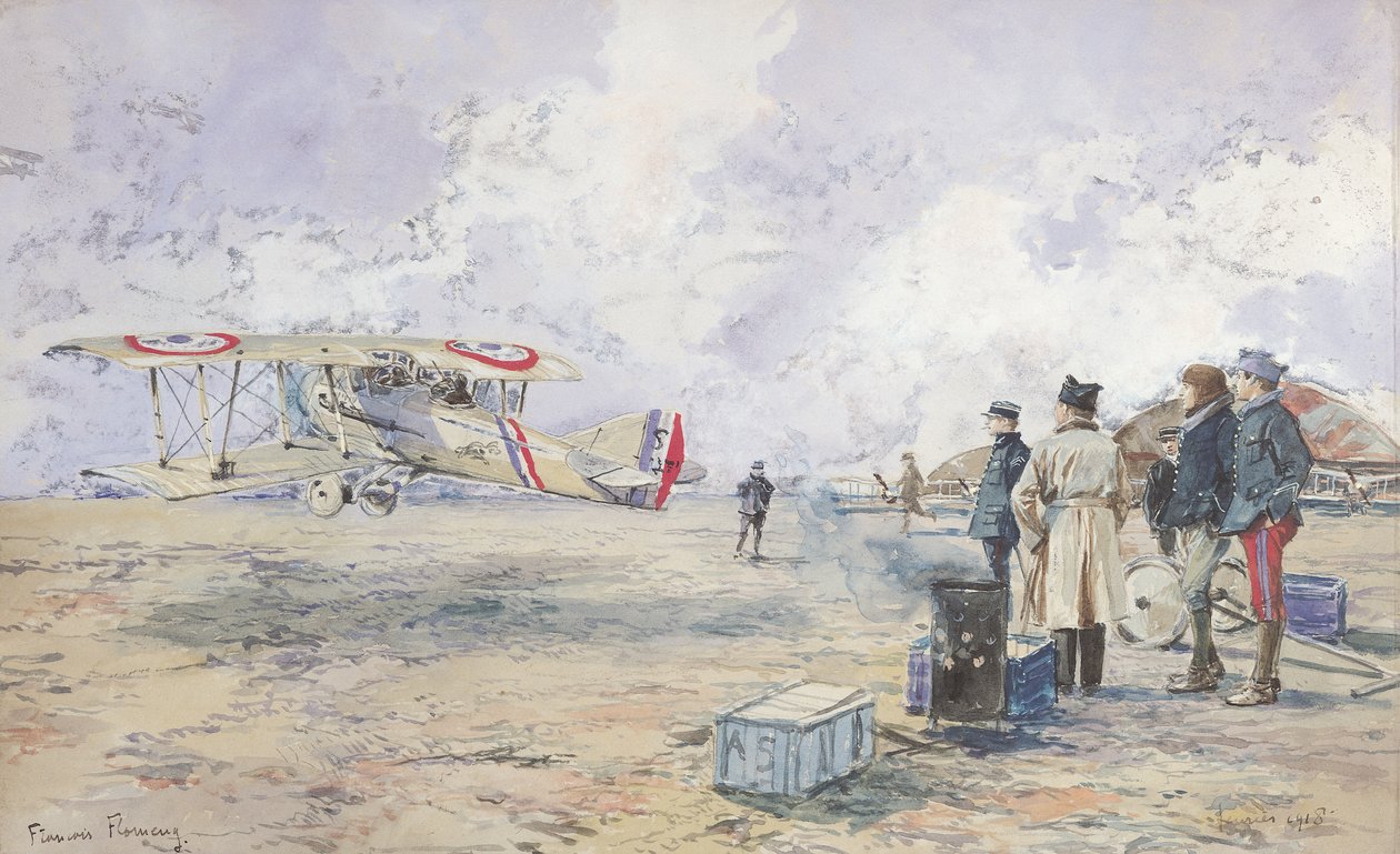 Et fly, der letter, 1913 swed av Francois Flameng