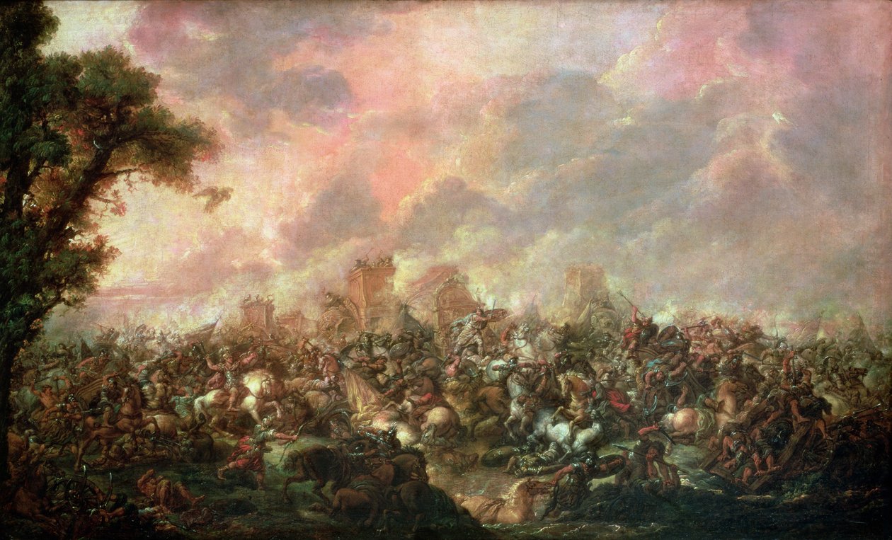 Darius nederlag (339-330 f.Kr.) av Alexander den store (356-323 f.Kr.) 331 f.Kr. av Francois Louis Joseph Watteau