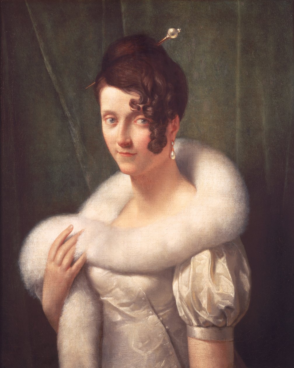 Porträtt av en kvinna med en hårnål av Baron François Pascal Simon Gérard