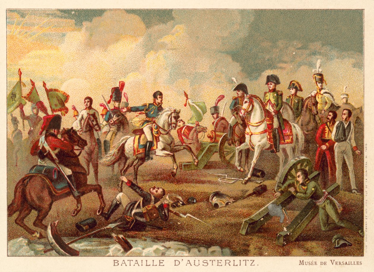 Slaget vid Austerlitz, 1805 (chromolitho) av Francois Pascal Simon Gerard