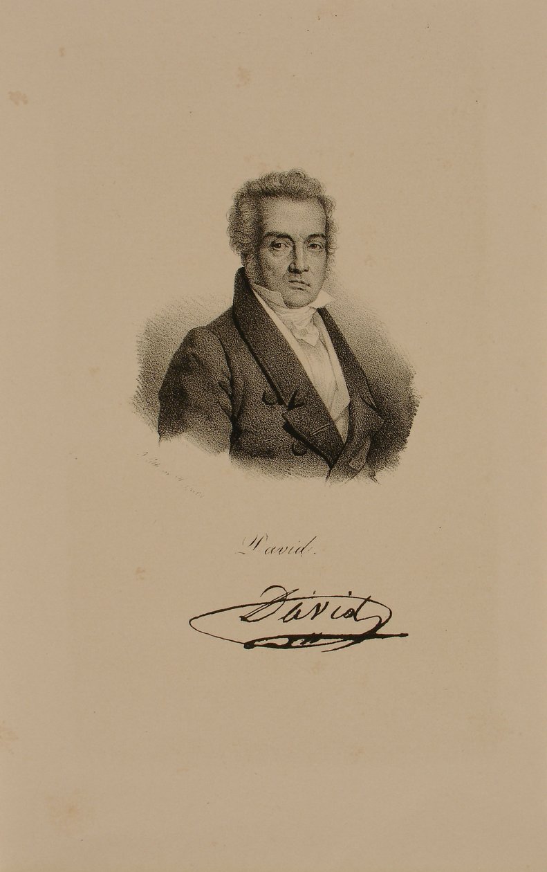 Jacques Louis David (1748-1825) av Francois Seraphin Delpech