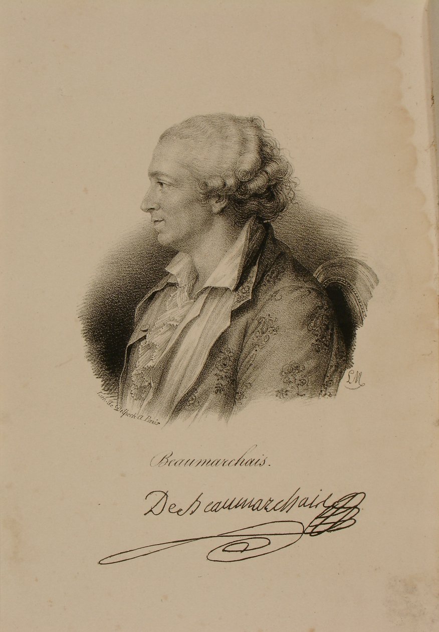 Porträtt av Pierre Augustin Caron de Beaumarchais (1732-99) av Francois Seraphin Delpech