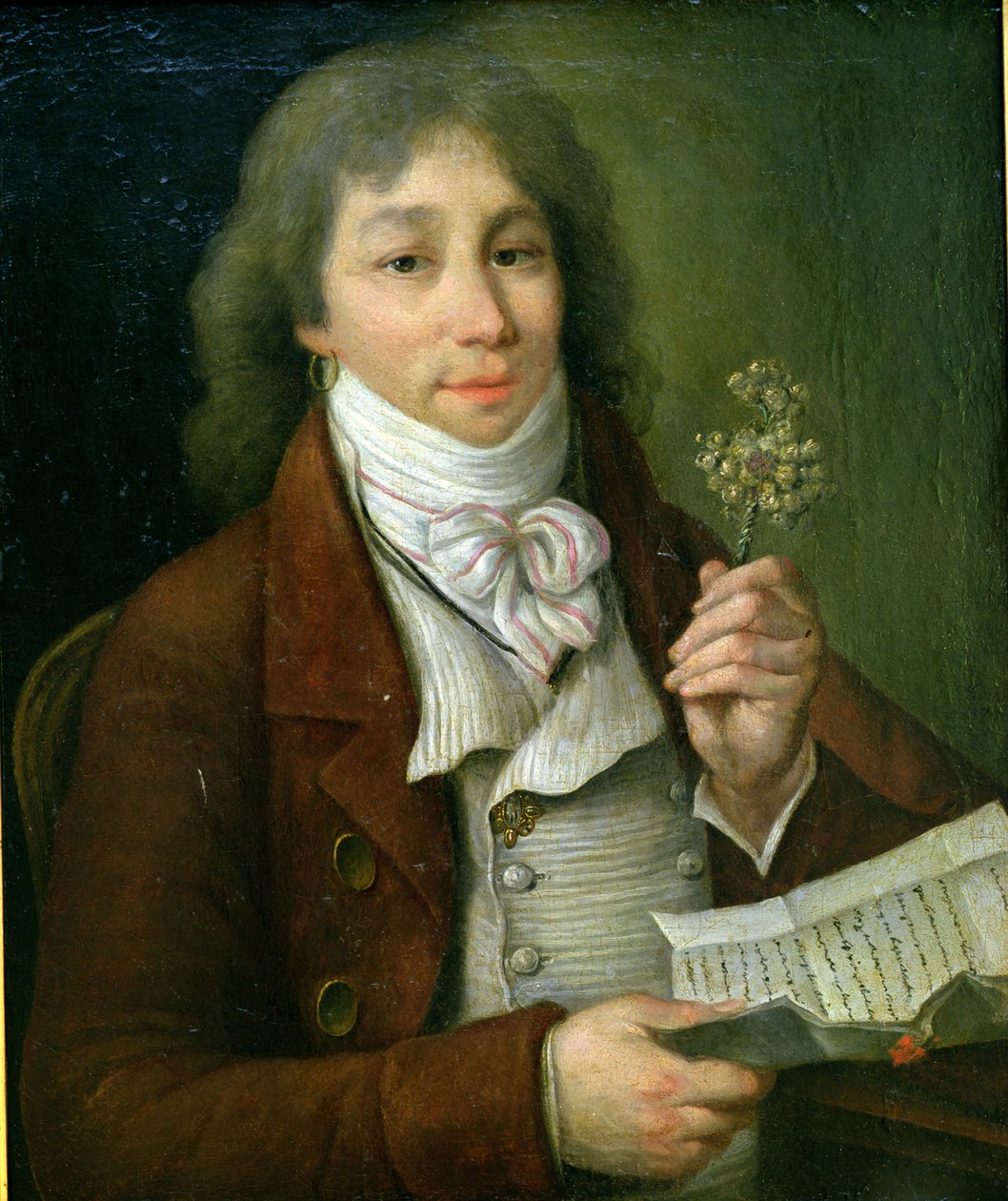 Porträtt av Fabre dEglantine (1750-94) med sin gyllene eglantin av Francois Thomire