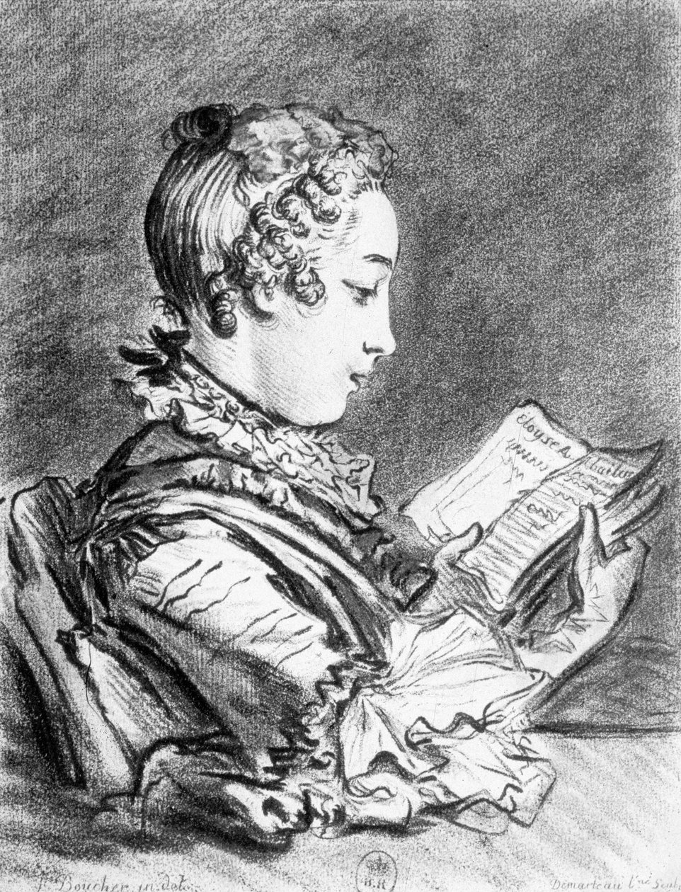 Marie-Jeanne Buzeau (1716-1796) (gravyr) av Francois (after) Boucher