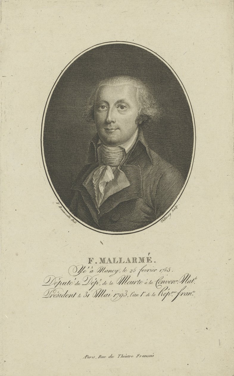 François-René-Augustin Mallarmé 1755-1831, ca. 1800. av Francois Bonneville