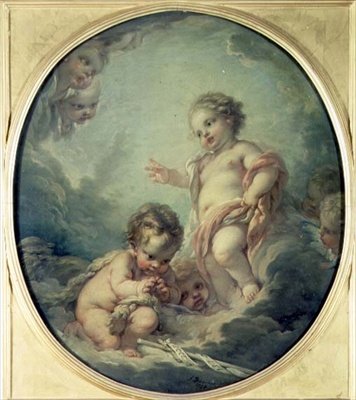 Kristus och Johannes Döparen som barn av François Boucher