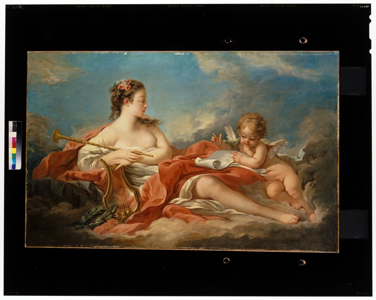 Musik Undervisning Cupid Att Sound The Lyra av François Boucher