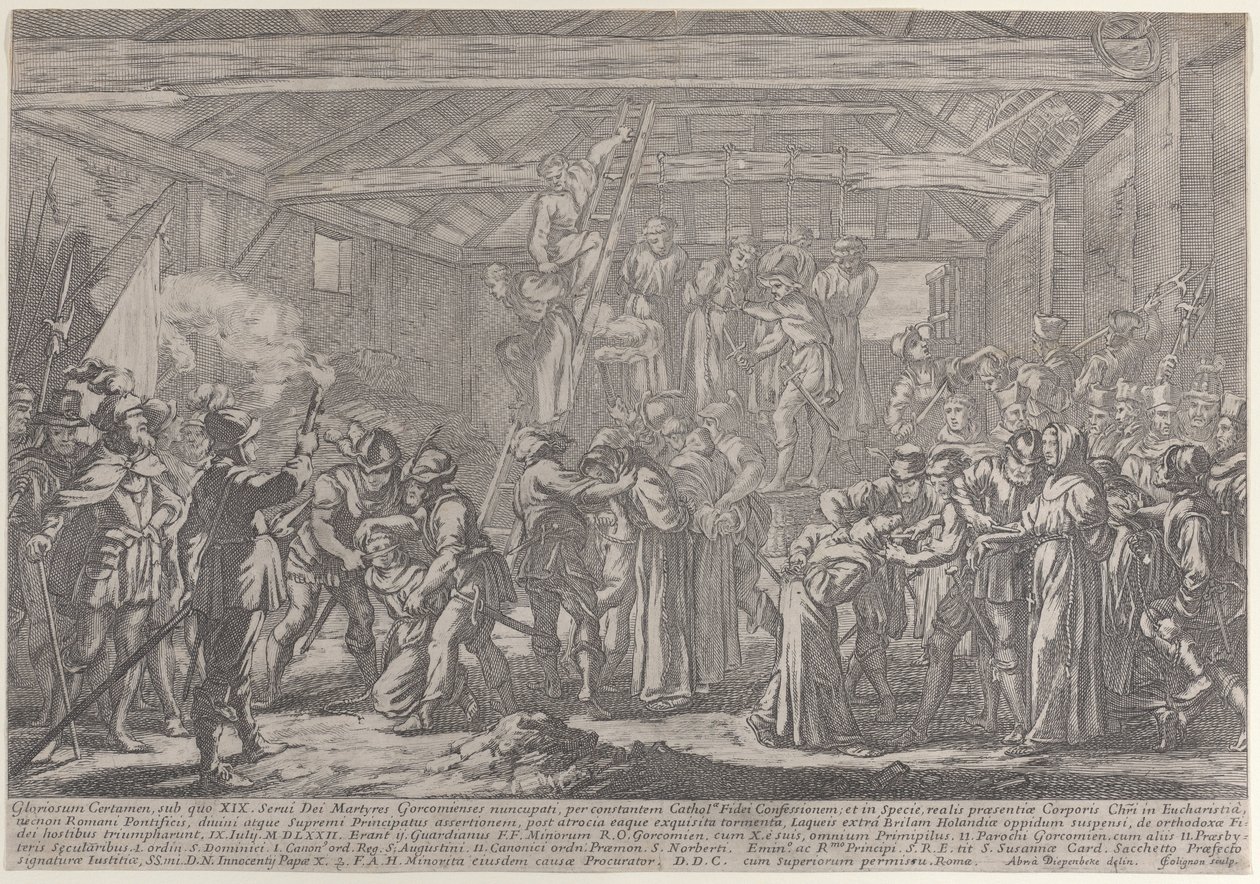 Martyrerna av Gorchum, 1630-87. av Francois Collignon