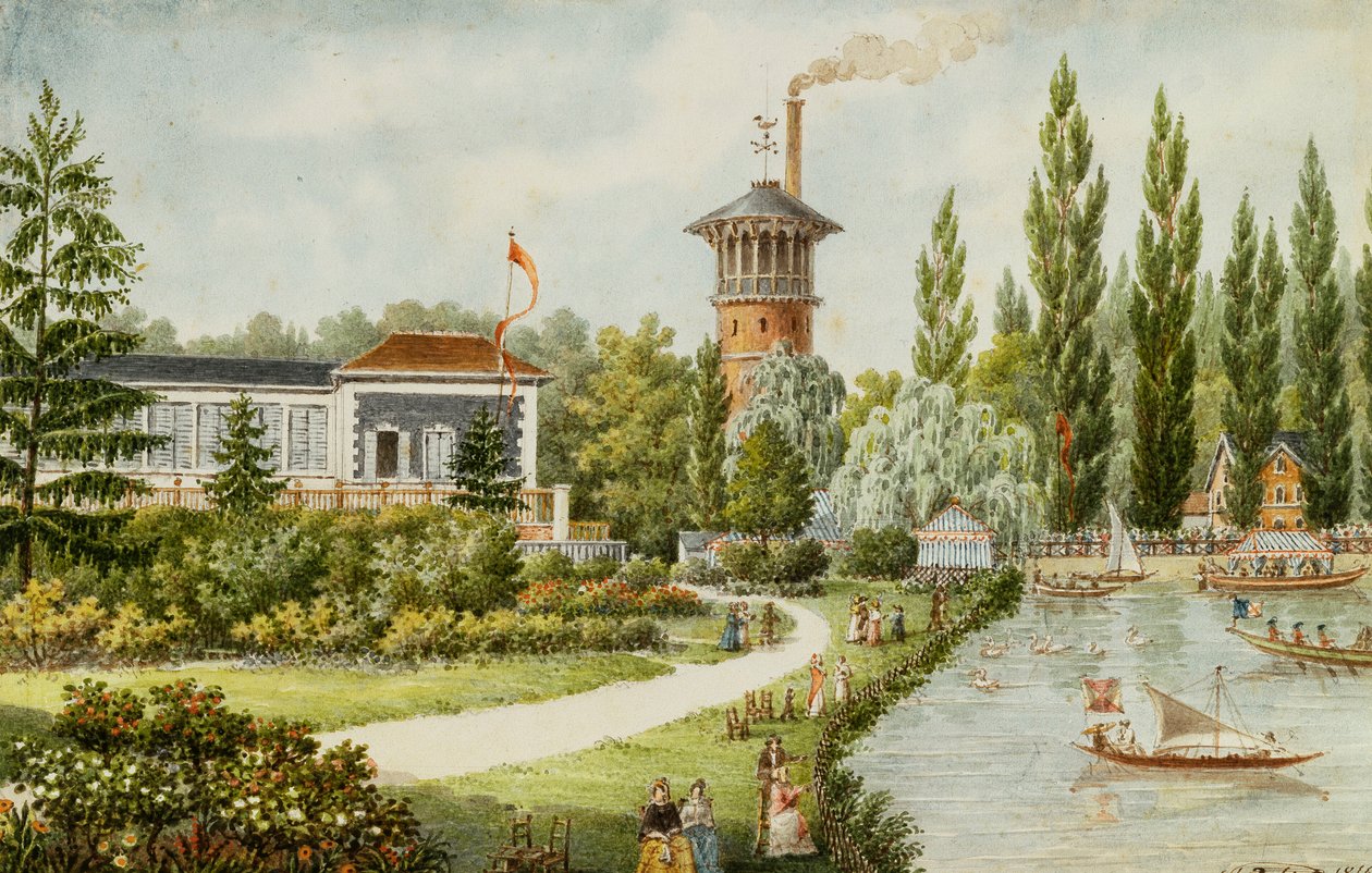 En fritidspark utanför Paris, 1846 av Francois Debret