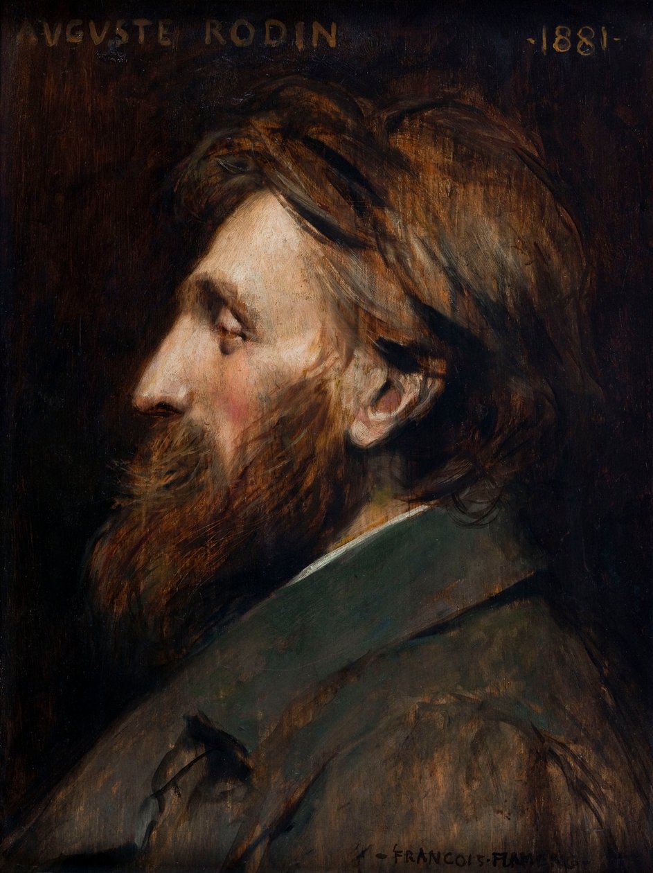Porträtt av Auguste Rodin 1840-1917, 1881. av Francois Flameng