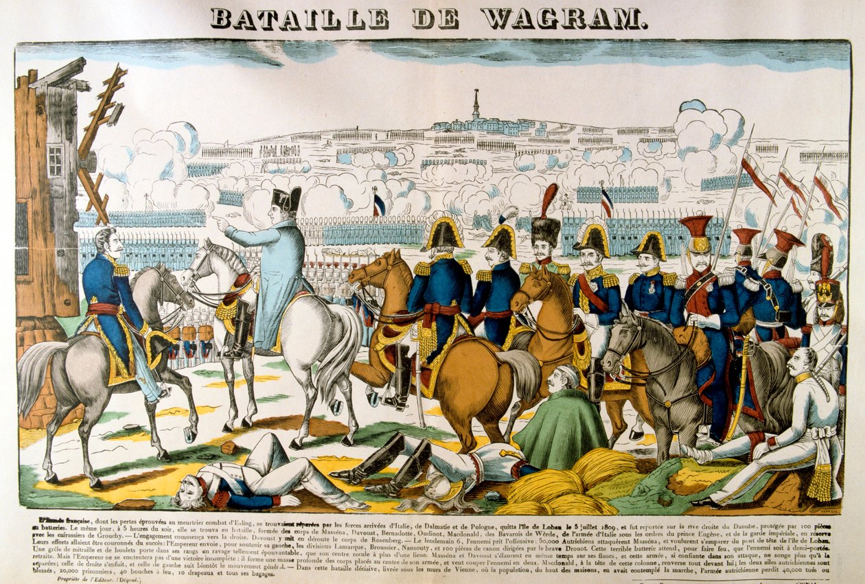 Slaget vid Wagram, 1809, c1835 av Francois Georgin