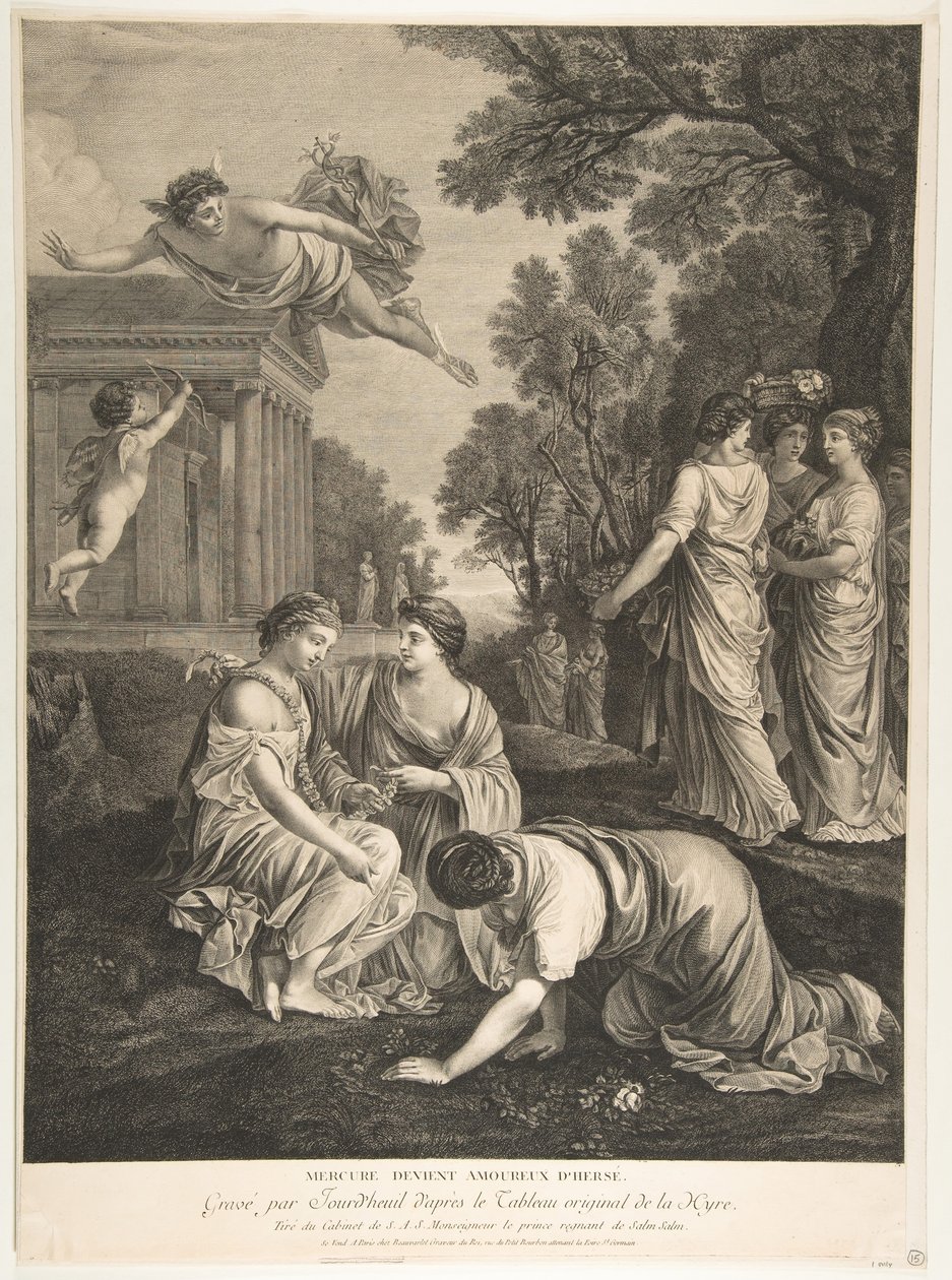 Mercury och Herse.n.d. av Francois Jourd