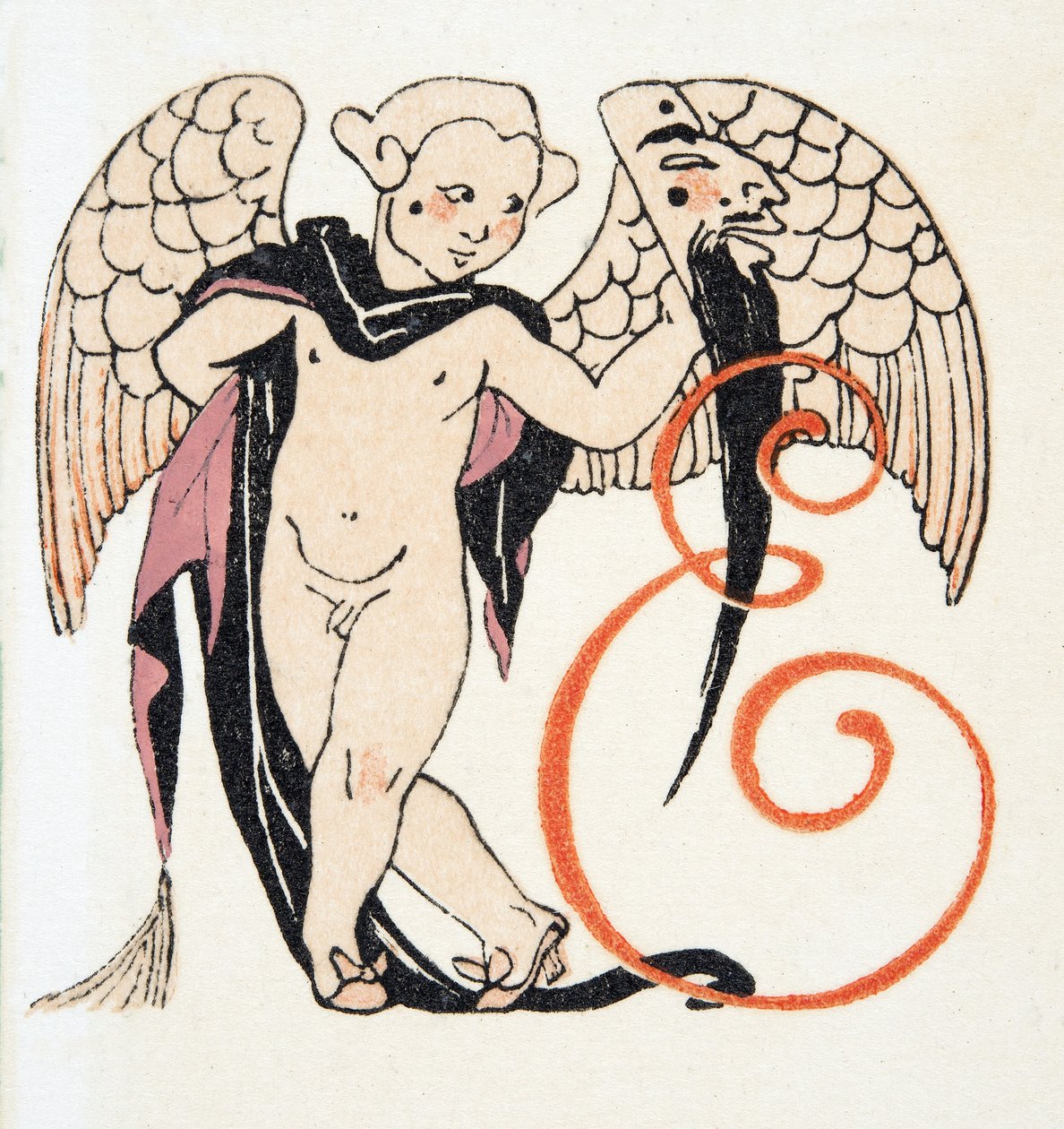 Cupid, pub. 1922 (stenciltryck) av Francois Louis Schmied