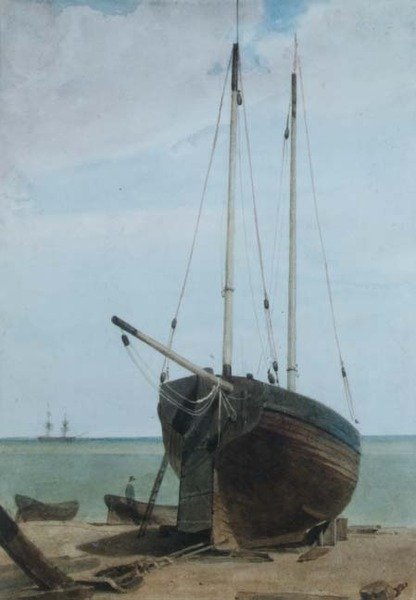 Erbjudande: Lugger och båtar av Francois Louis Thomas Francia