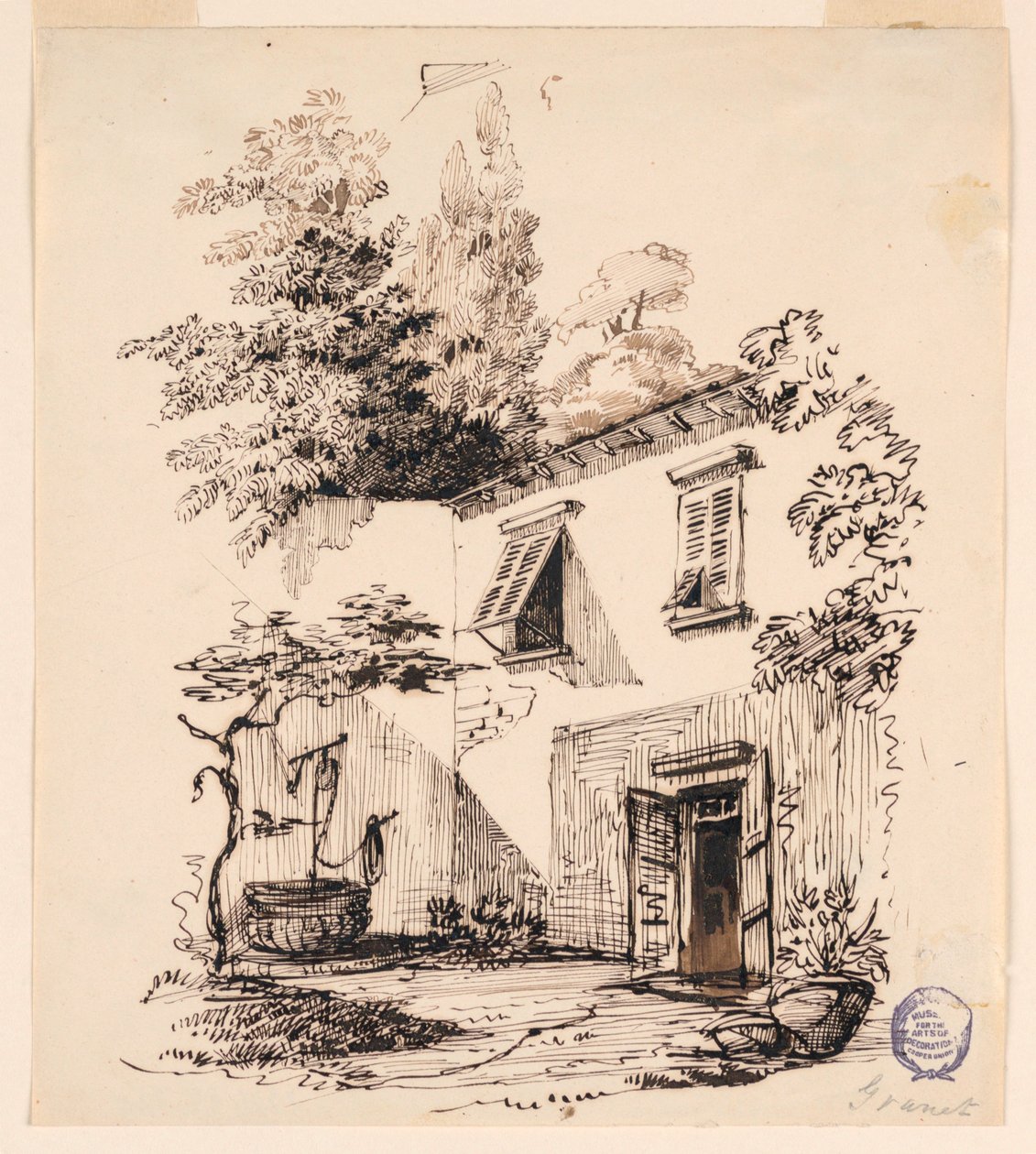 Gården till ett hus av Francois Marius Granet