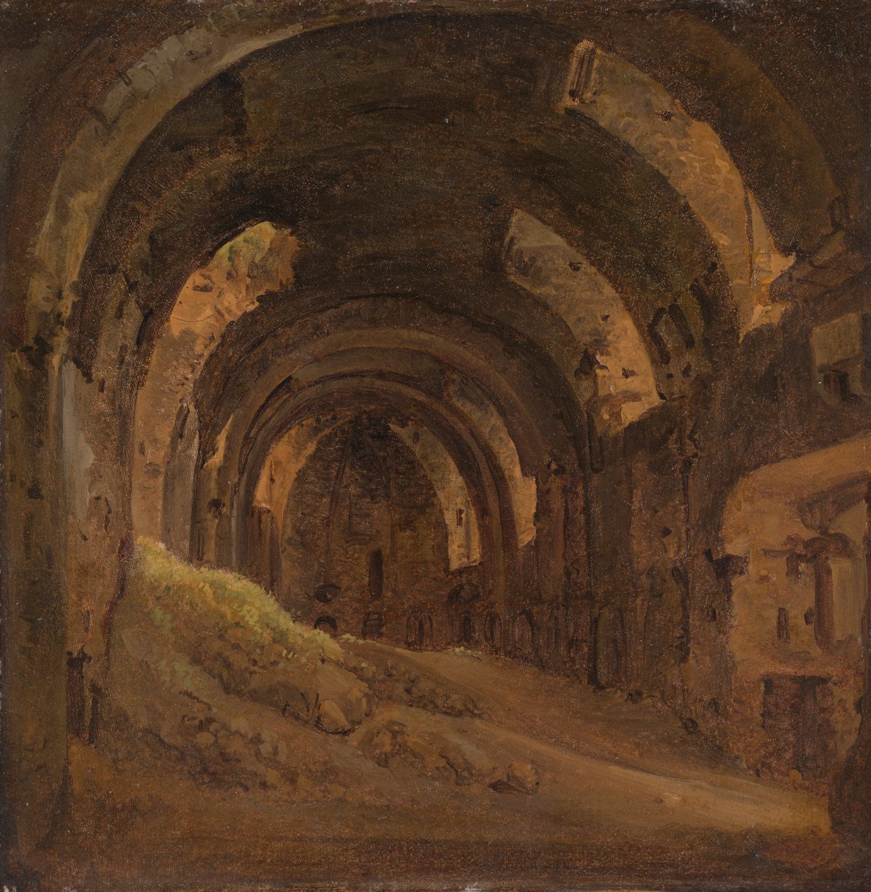 välvd interiör. av Francois Marius Granet