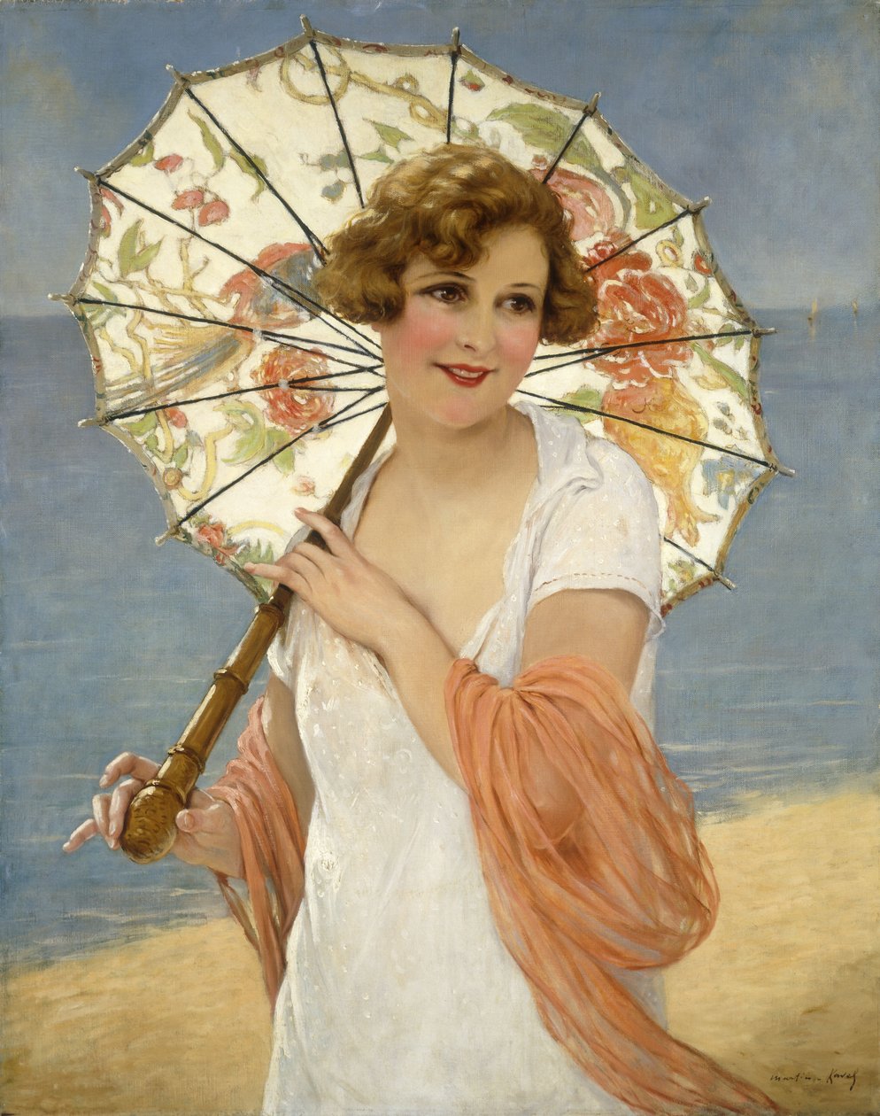 Parasollet (olja på duk) av Francois Martin Kavel