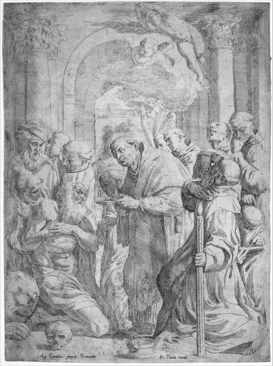 Den sista nattvarden av Saint Hieronymus, 1584-1650. av Francois Perrier