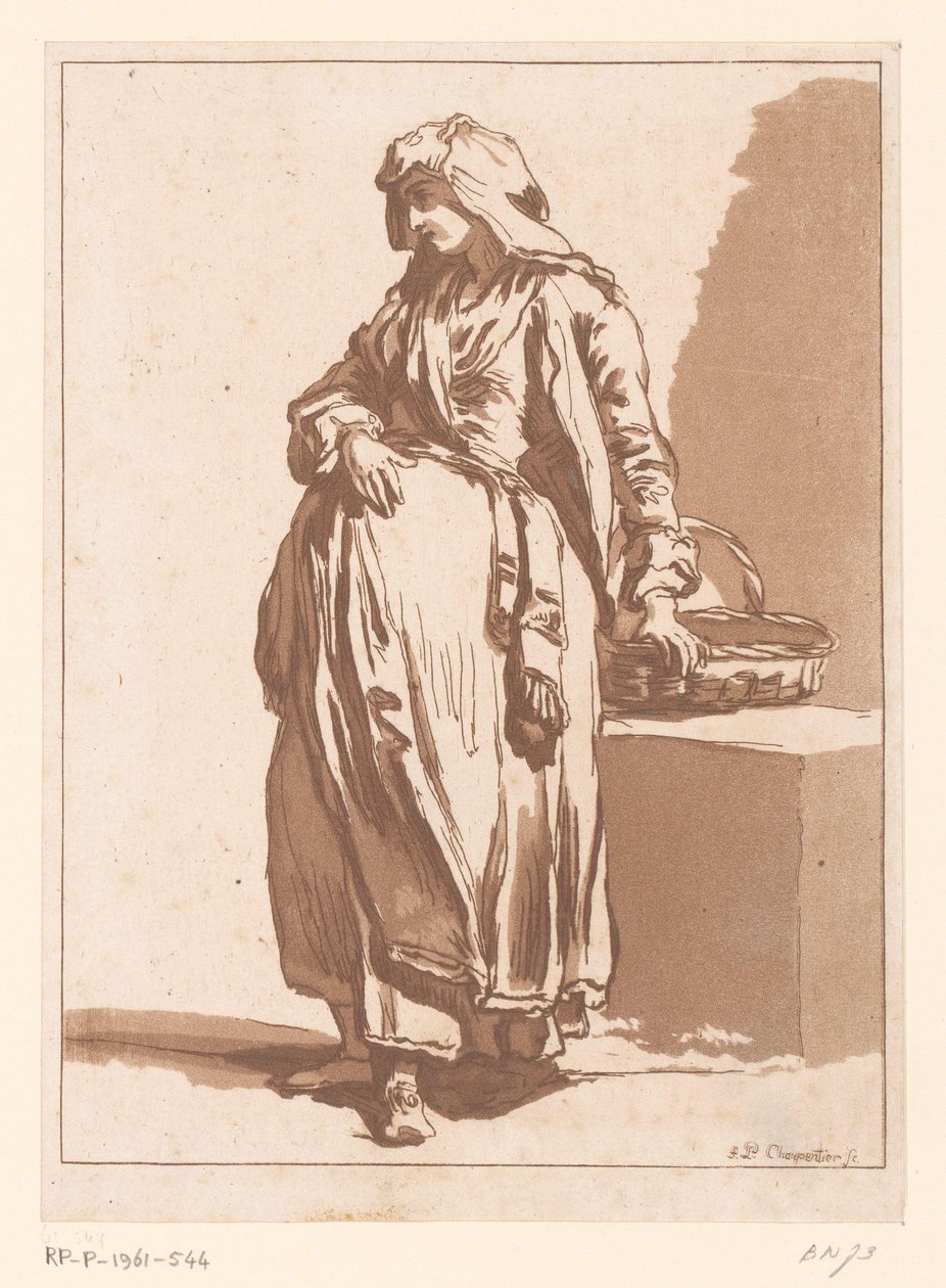Bondekvinna med en korg av Francois Philippe Charpentier