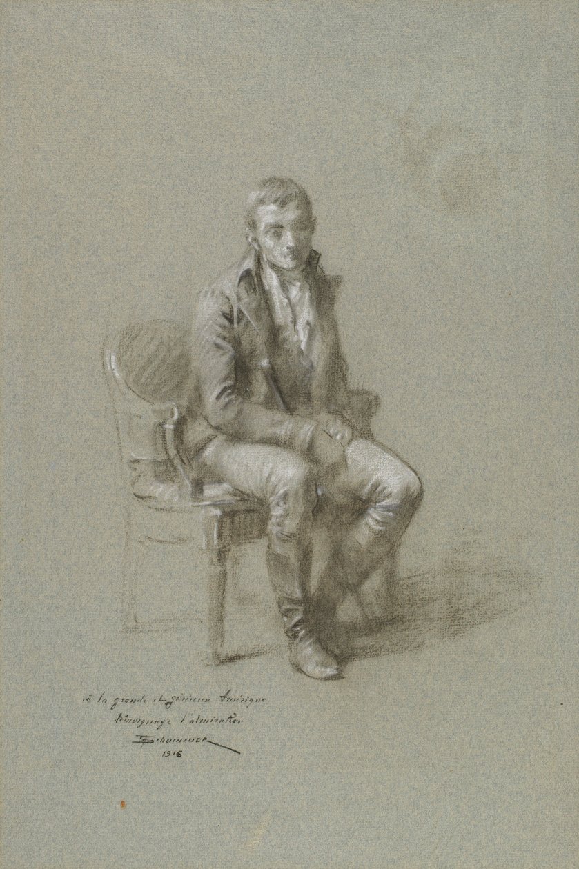 Sittande manlig figur av Francois Schommer