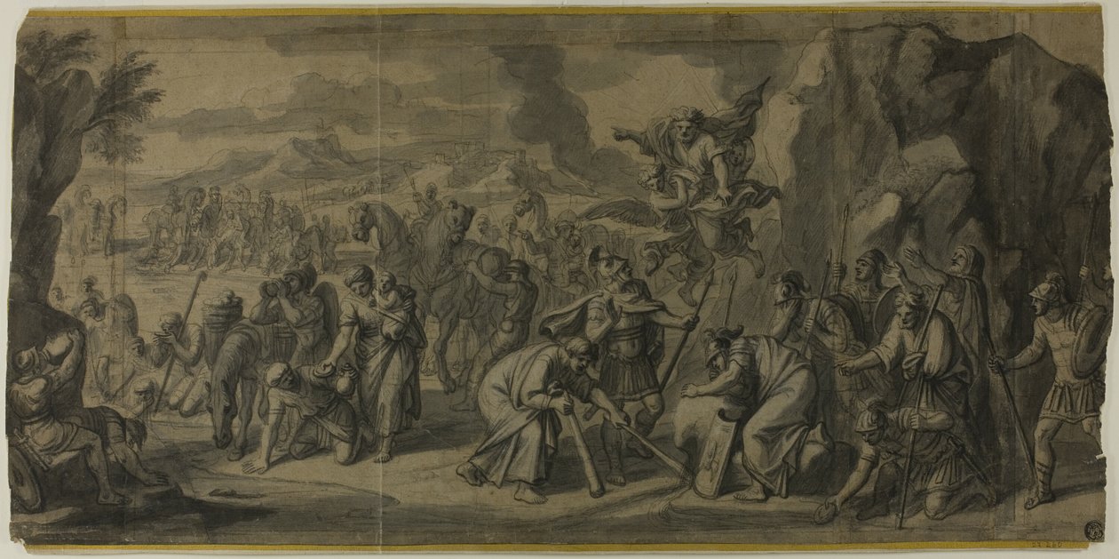 Moses slår mot klippan av Francois Verdier