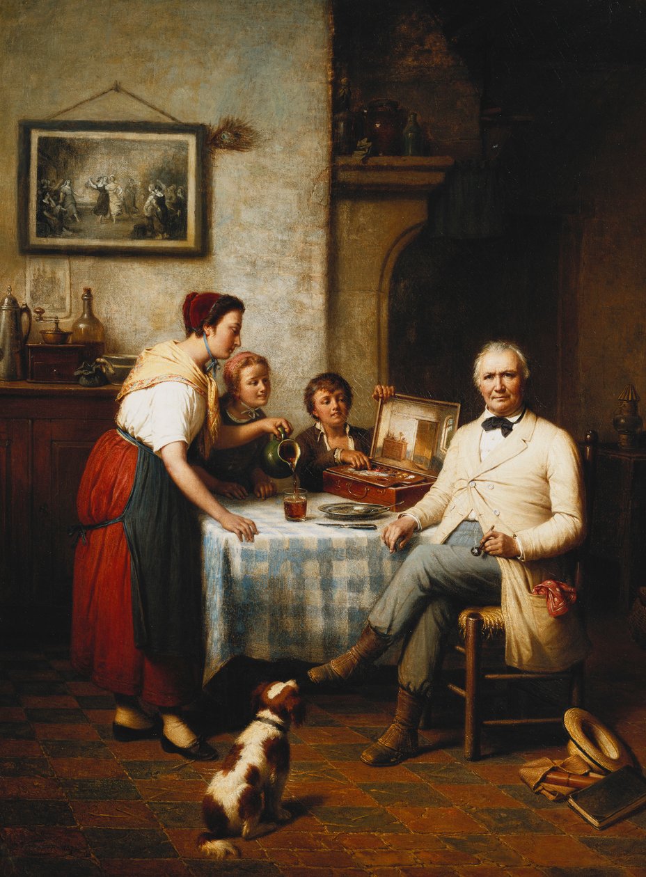 Konstnärens lunch, 1878 av Francois Verheyden