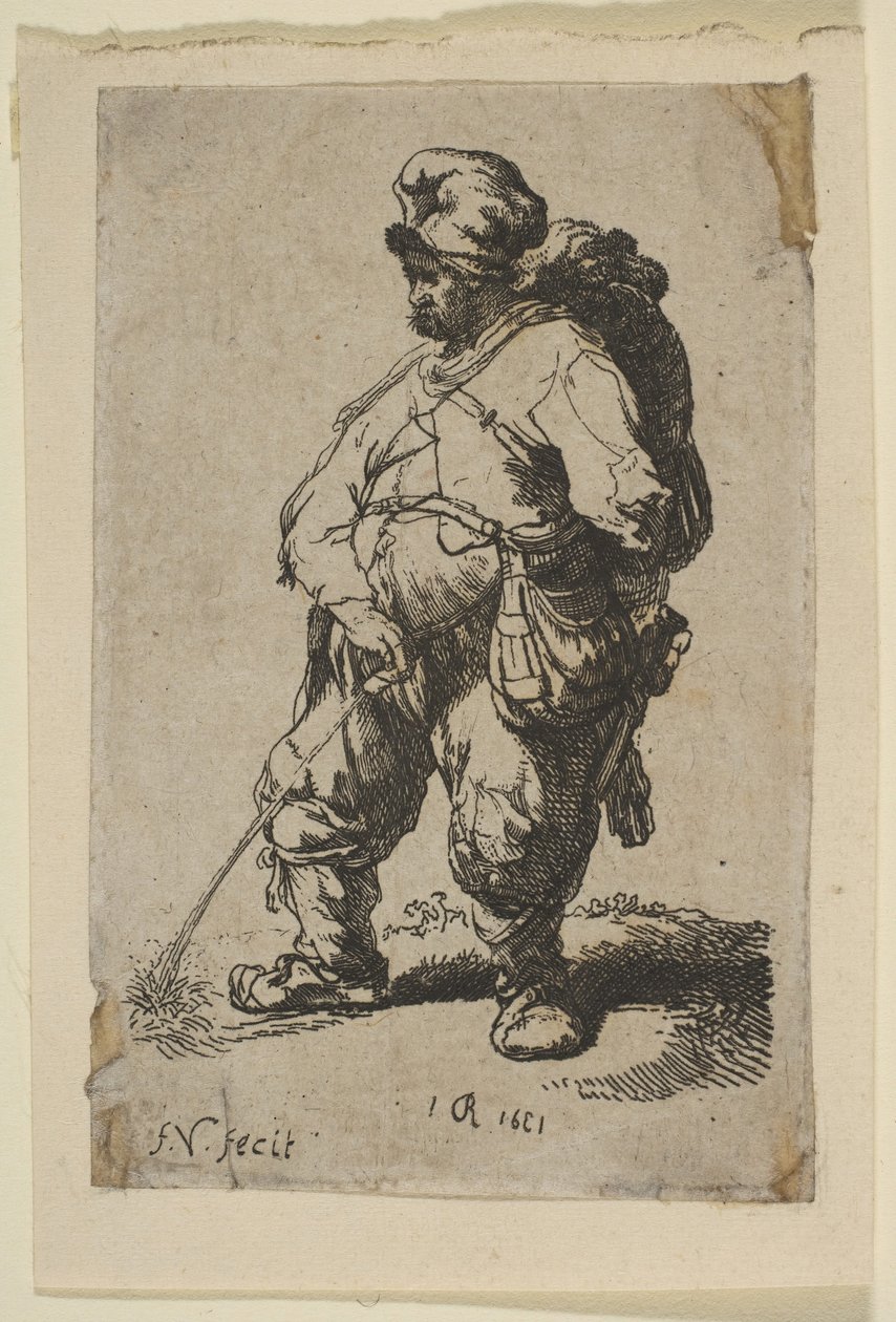En man som gör vatten, 1700-talet. av Francois Vivares