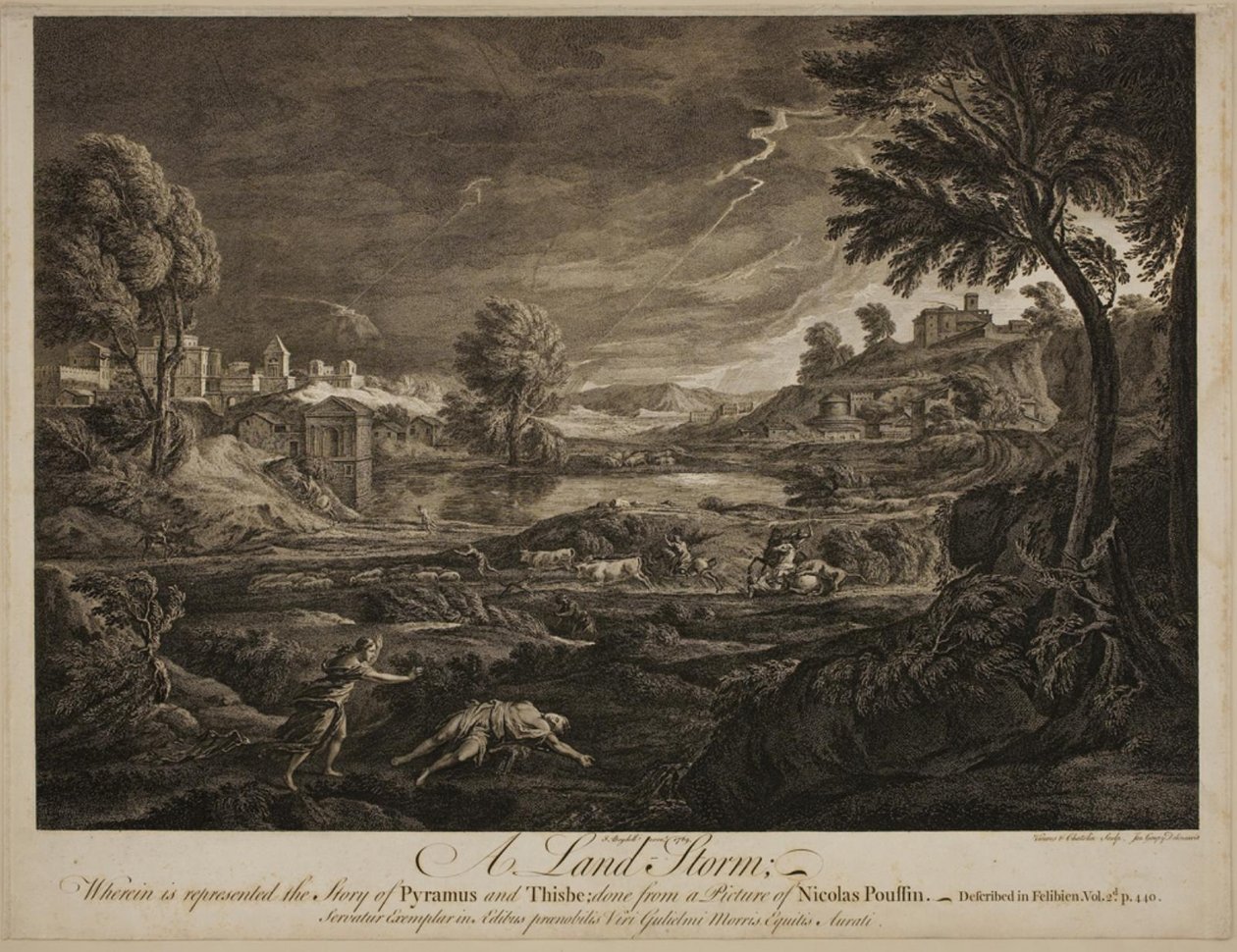 En landsstorm. Pyramus och Thisbe av Francois Vivares