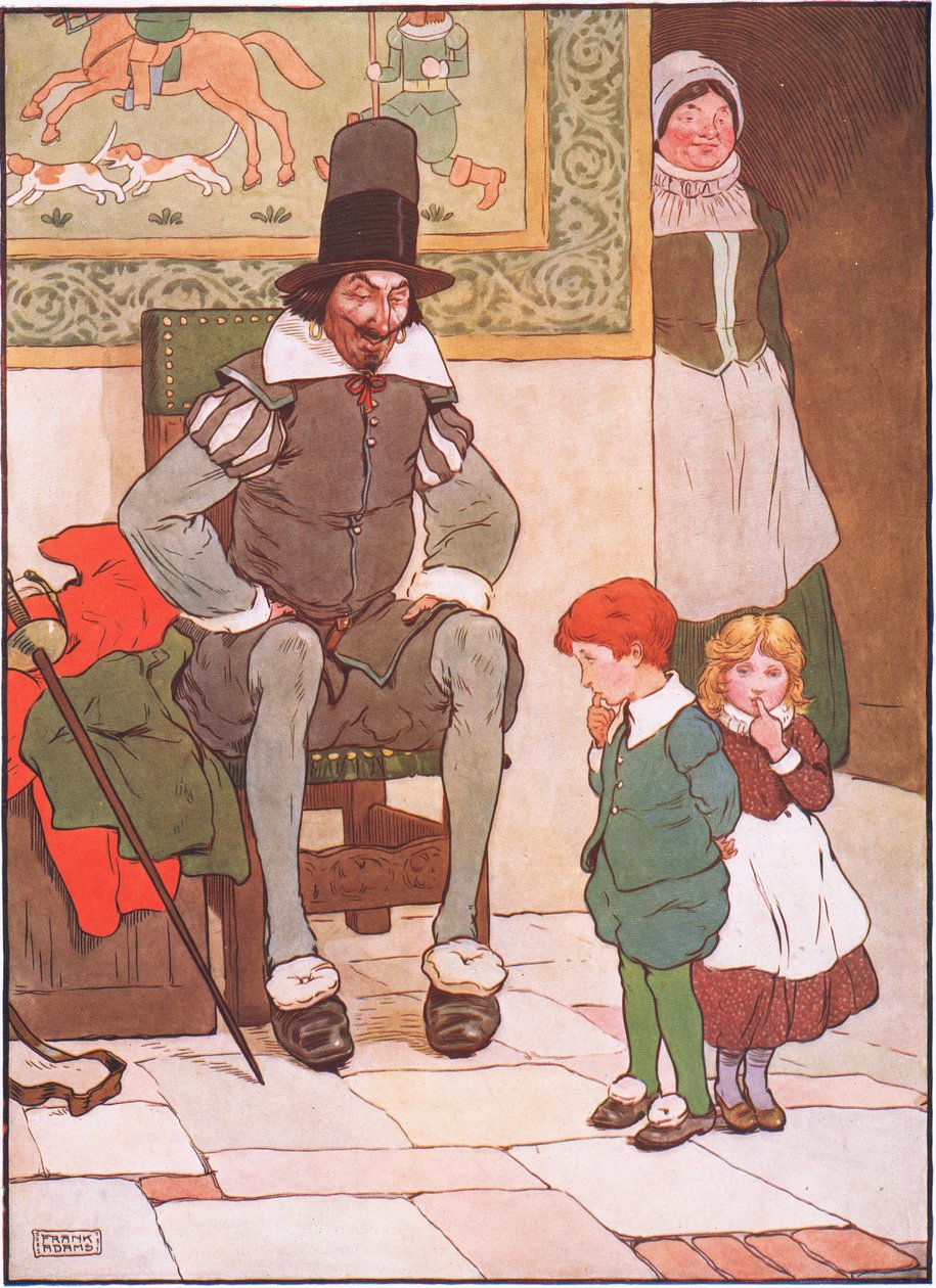Farbrorn tog pojken och flickan och bad dem inte vara rädda., 1930-talet av Frank Adams