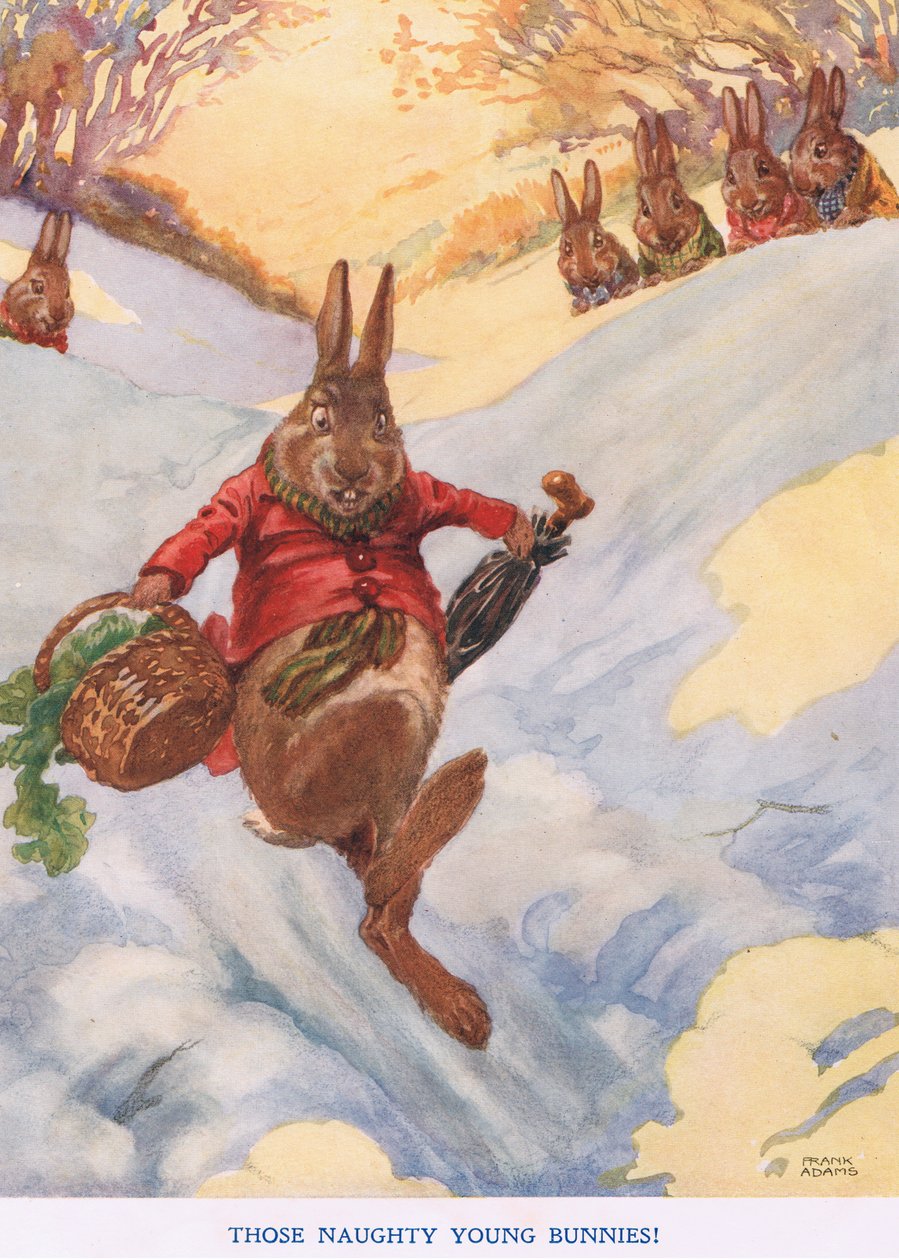 "De där stygga unga kaninerna!", ca 1930-talet av Frank Adams