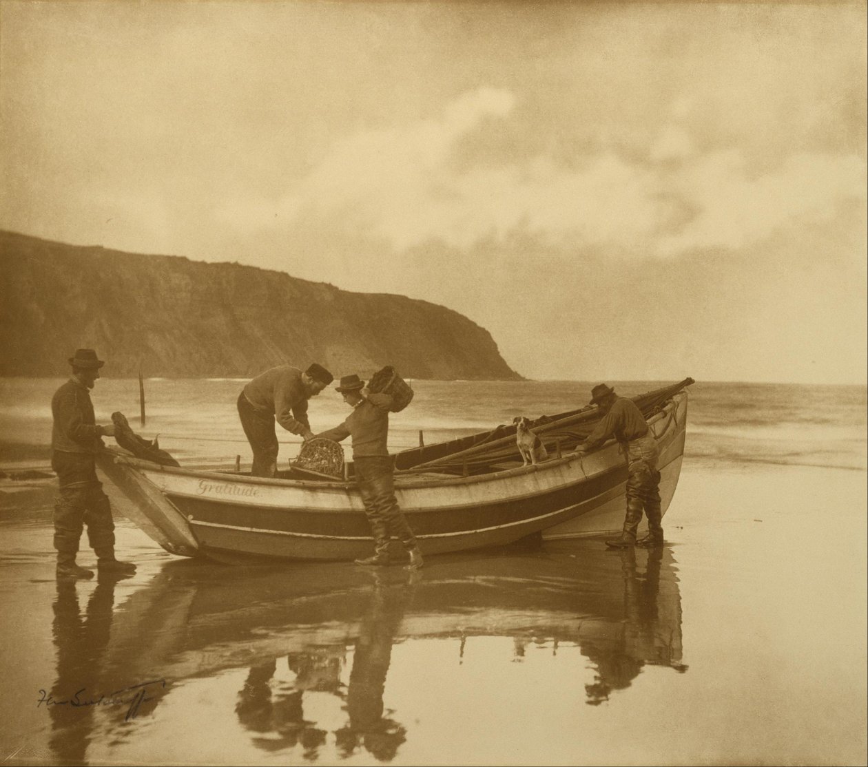 Beaching tacksamheten av Frank Meadow Sutcliffe