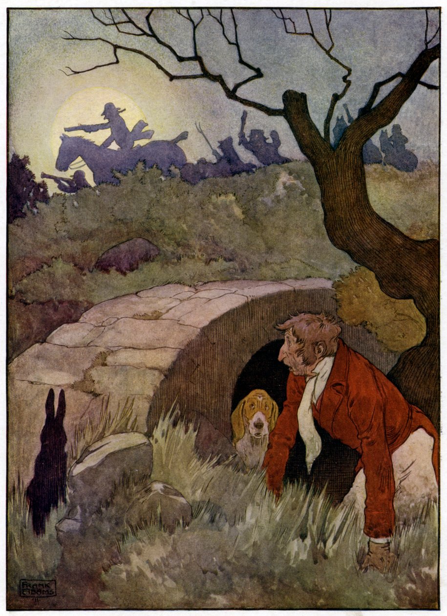 Three Jolly Huntsmen (färglitografi) av Frank Adams