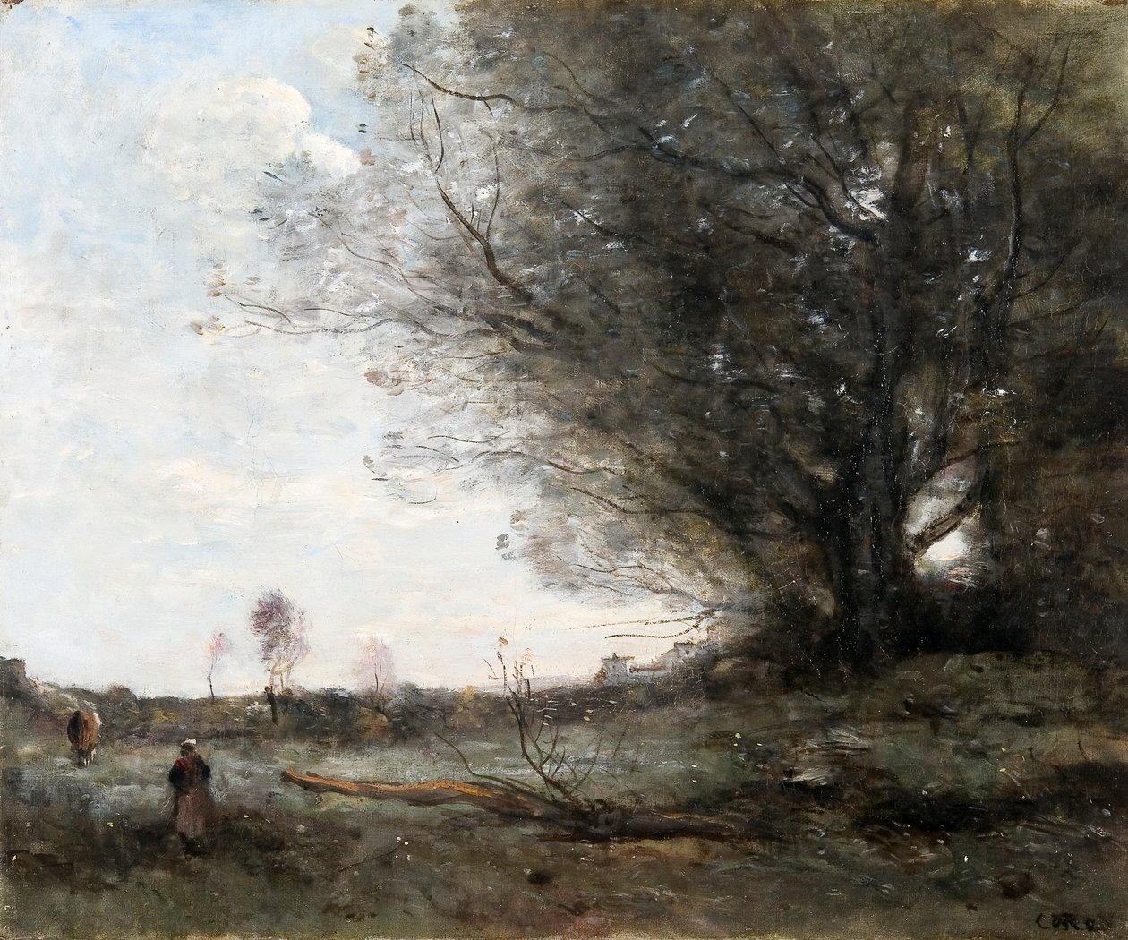 Ett landskap i Surrey (olja på duk) av Frank Dicksee