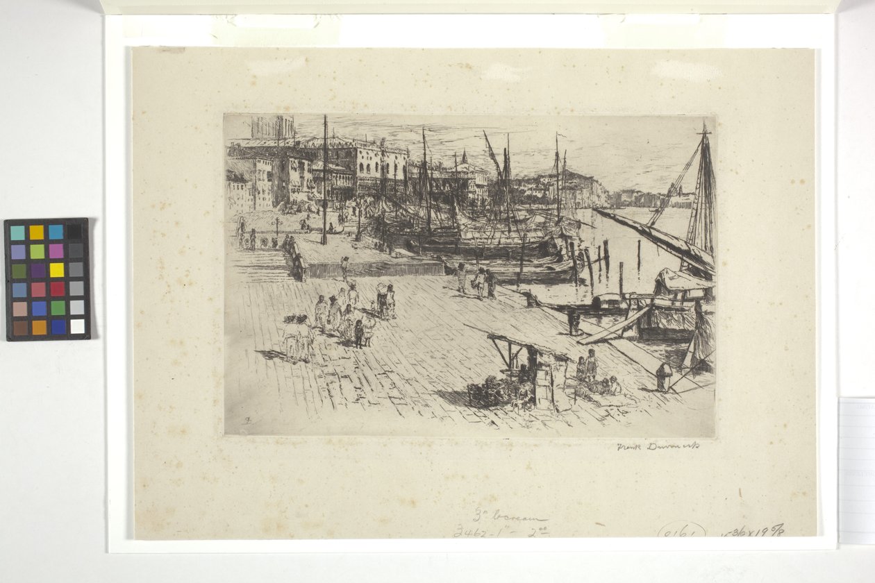 Riva Degli Schiavoni (Plåt 1) (bläck) av Frank Duveneck