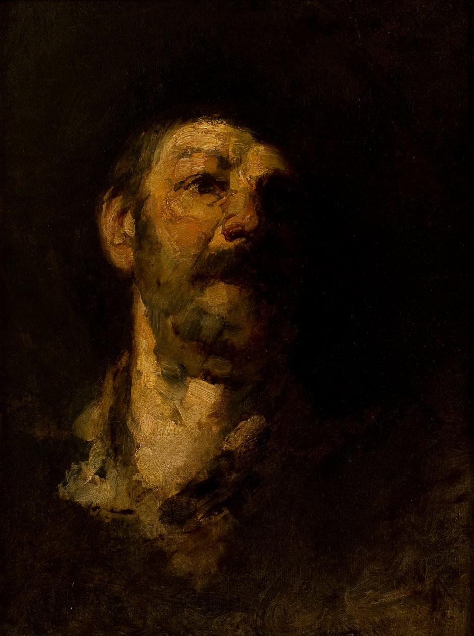 Studie Huvud, man med hatt av Frank Duveneck